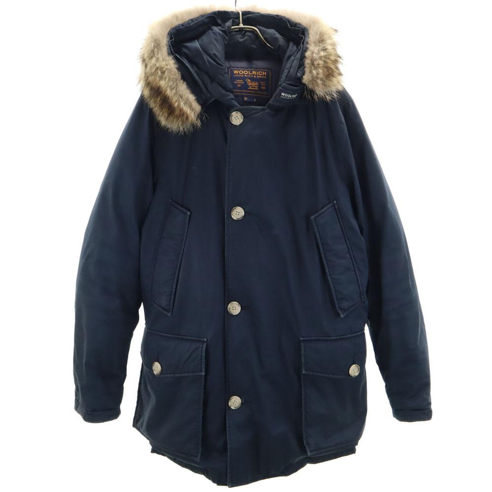 Woolrich Made In Moldova Arctic Parker S Navy ARCTIC PARKA Raccoon Fur Men's Used