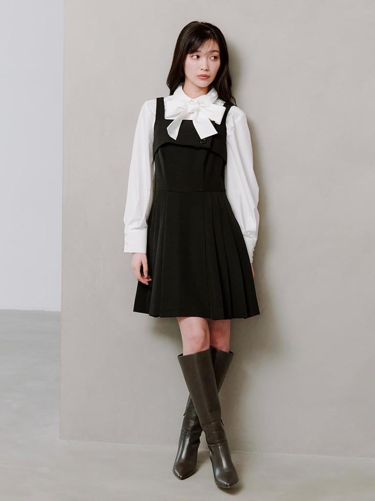 Мини-юбка-сарафан в складку SWFO254182BLK1