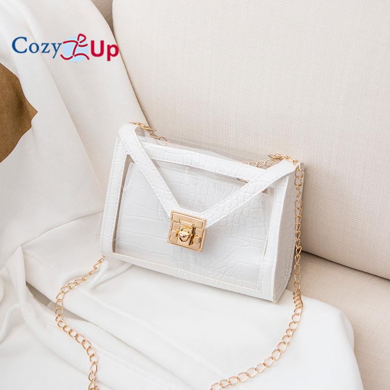 Прозрачная сумка Cosy Up, маленькая квадратная сумка, цепочка через плечо, мини-женская сумка