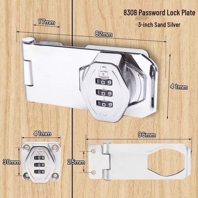 Three-Fold Drawer and Cabinet Lock with Clasp for Freezer and File Cabinet Doors