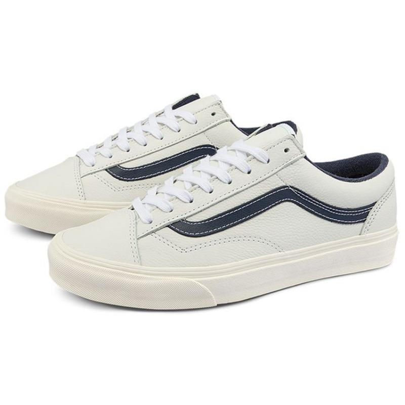 Vans Style 36 unisex low-top skate shoes with blue side stripes, white and blue color blocking VN0A3DZ3YY2