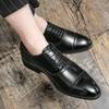 Fashion Men Oxfords Shoes Outdoor Male Formal Shoes Patent Leather Men Brogues Shoe Lace-Up Bullock Business Dress Shoes Big Size 48