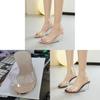 Summer High Heel Slide Sandals For Women With Transparent Pvc Sole And Fish Toe Design