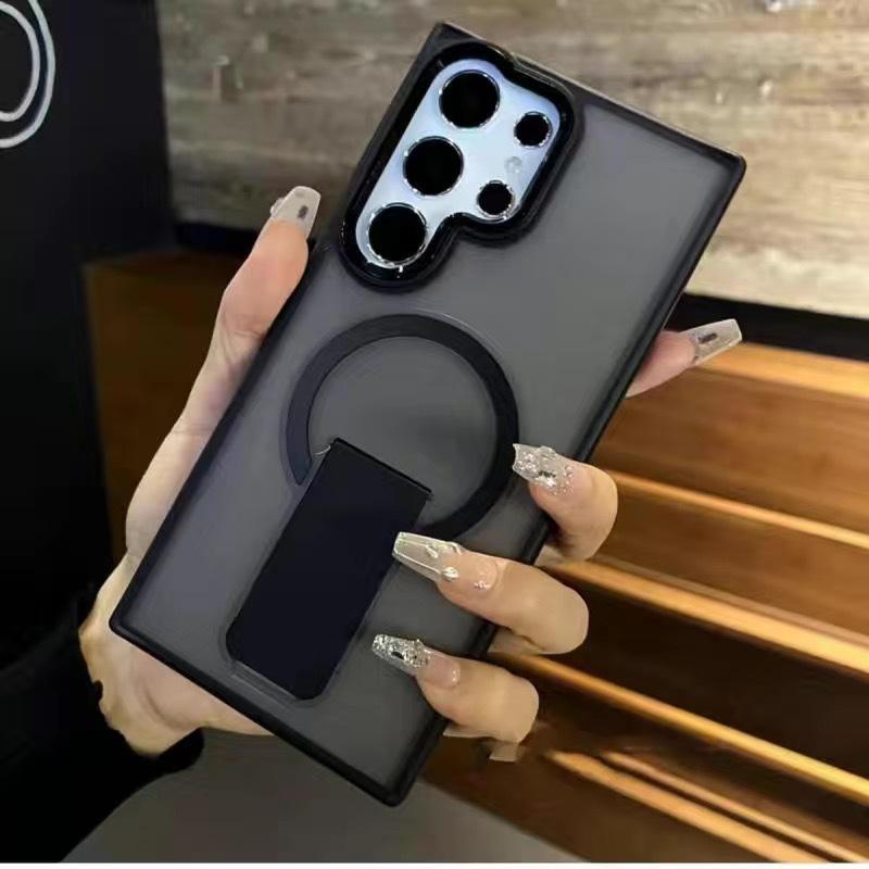 Подходит для чехла для мобильного телефона Samsung S25ultra Матовый кронштейн Магнитная адсорбция S24ultra Защитный чехол S23 Новый противоскользящий