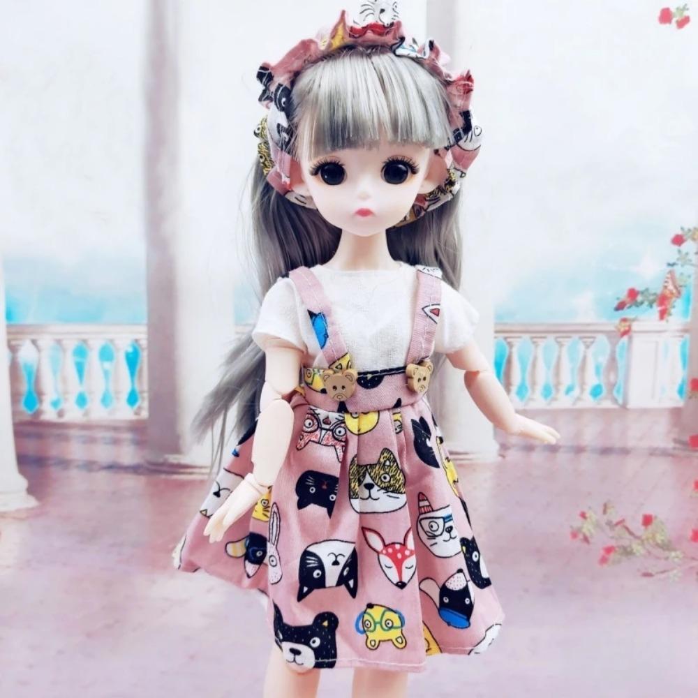 Одежда для куклы BJD 1/6 Милое платье Юбка Головной убор 30 см Кукла-принцесса Повседневный костюм Наряд Аксессуары для куклы Игрушка для DIY для девочки Подарки