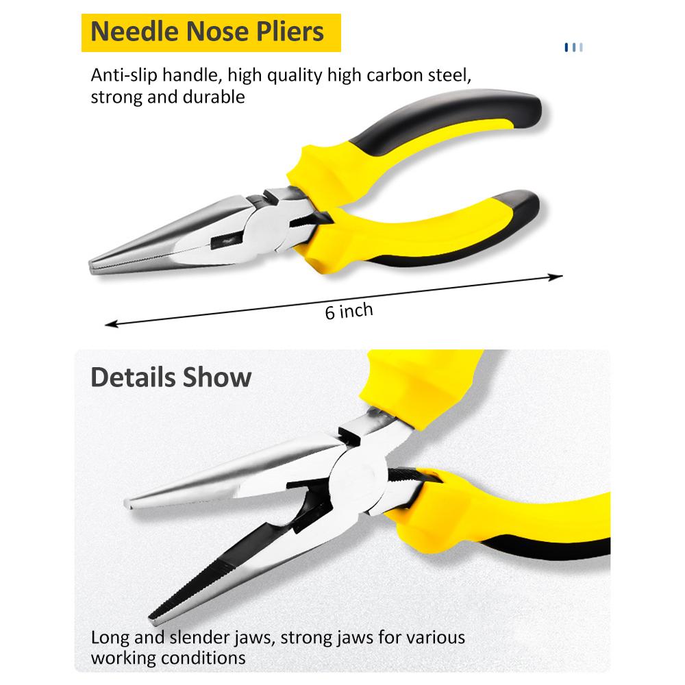 Набор инструментов из 108 предметов, набор ручных инструментов для домашнего использования с пластиковым ящиком для хранения инструментов, используемый в автомобиле