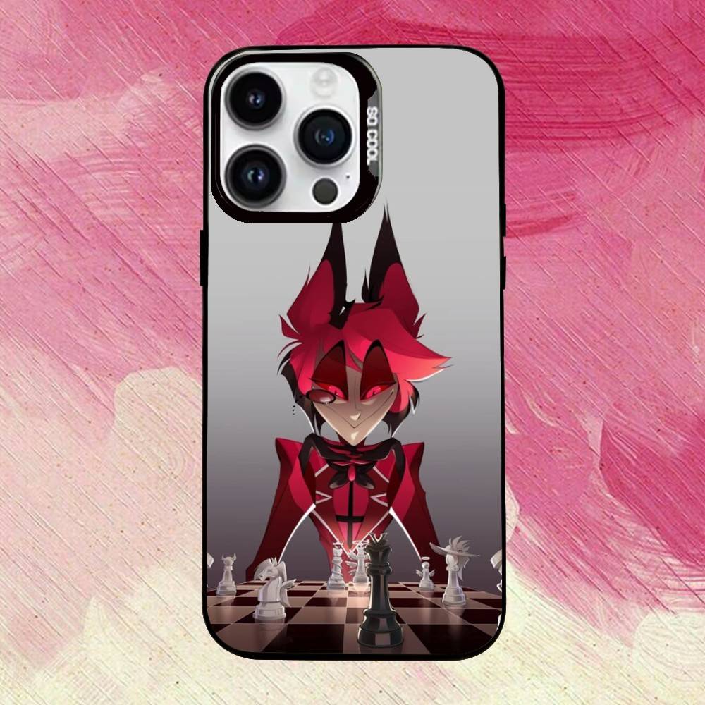 H-Hazbin H-Отель A-Аластор Чехол для телефона для iPhone 17,16,15,14,13,12,11 Plus,Pro Max,XS,Цветной Серебряный Позолоченный Внутренний Чехол