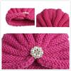 New children's products winter, solid color with diamond baby wool hat, baby knitted thermal hat