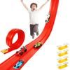 1 Set Kids Track Car Toy Kit with 8 Suction Cups Track Inertial Drive Alloy Car Connector DIY Toddlers Boys Girls Gravities Rail Car Educational Toy