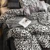 Комплект пододеяльников на резинке с двойным леопардовым принтом, хлопок премиум-класса