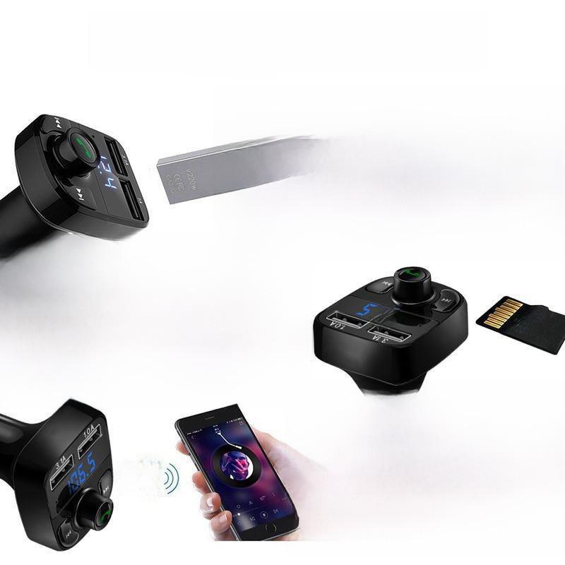 Автомобильный Bluetooth-приемник Зарядное устройство Без потерь Качество звука FM-передатчик Вставка карты Автомобильный MP3-плеер Bluetooth