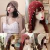 Ethnic Bun Hats Pearl Headscarf Hats Cute Brimless Penny Hat Outdoor