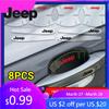 Для Jeep 8 шт. Защитная наклейка на ручку-чашу двери автомобиля, противоударная полоса для Jeep Grand Cherokee Wrangler JK Gladiator Comp