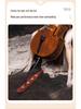 ROCKHOUSE Wide Leather Non-slip Violin Mat with Professional Strap and Accessories