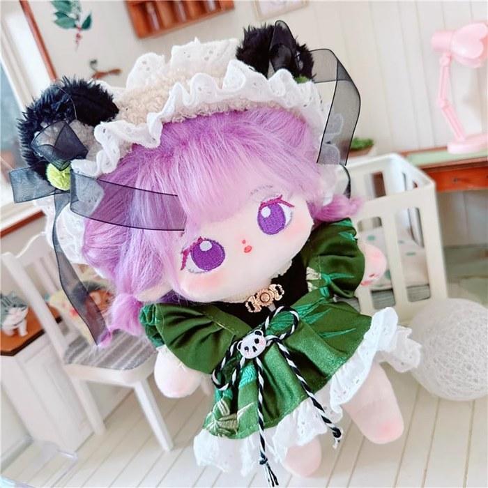 [Niannyyhouse] 20cm Plush Doll Purple Black Hair (13-Skeletonless) Gray