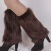 Winter Shop Winter Fashion Women Boot Solid Color Cs Warm Furry Faux Fur Leg Warmers
