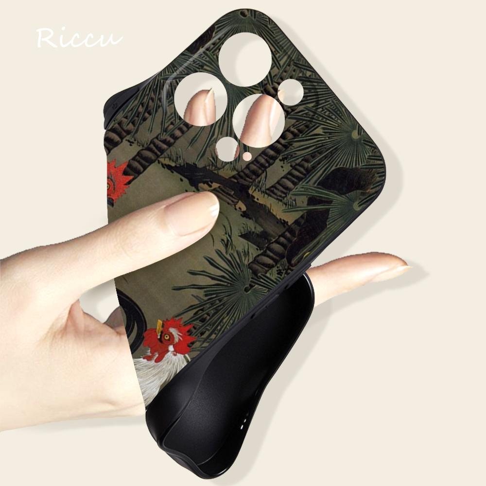 Мягкий чехол для iPhone 14 с изображением петуха и курицы от Ito Jakuchu для Iphone 14 11 12Pro 8 7 Plus X 13Pro MAX SE2020 XR XS Чехлы