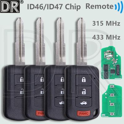 Ключ дистанционного управления для автомобиля DR ID46 ID47, 315 433 МГц, для Mitsubishi Lancer EX Galant Pajero Eclipse ASX Outlander Mirage Grandis
