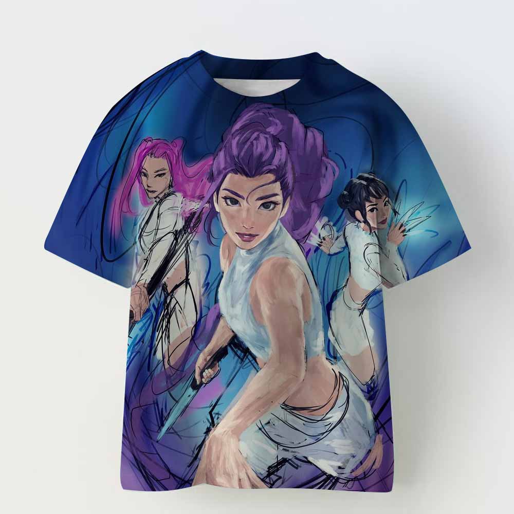 K-Pop Охотники на демонов Тигрицы Мальчики Футболка K-Pop Охотники на демонов Детская одежда Футболки Милые мультяшные принты Футболки Топы