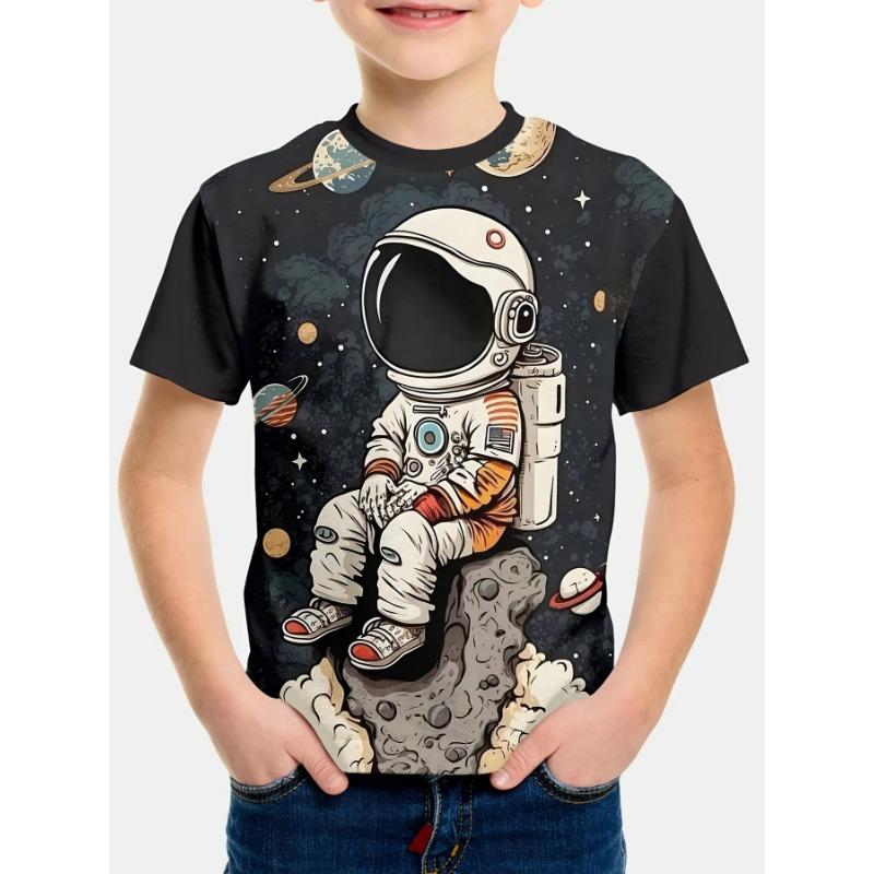 Fashion Children's T-Shirt Summer Short Sleeve T-Shirt for Boy Cartoon 3D Print Boys T-Shirt Crew Neck 2025 Children's Clothing