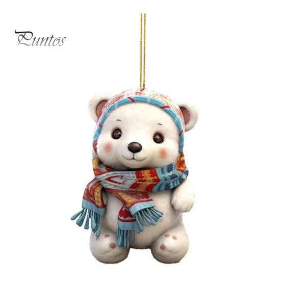 Подвеска в виде оленя Санта-Клауса, праздничная рождественская елка, подвесное украшение, акриловое мультяшное украшение в виде Санты для брелоков, сумок на окна