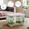 2 Gallon Plastic Fish Tank with Drain Hole - 30x19x17cm Shatterproof Small Rectangular Aquarium for Betta Fish & Guppies - Clear Desktop Terrarium