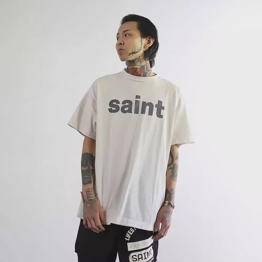 Футболка в стиле ретро с двухсторонним логотипом Saint Michael