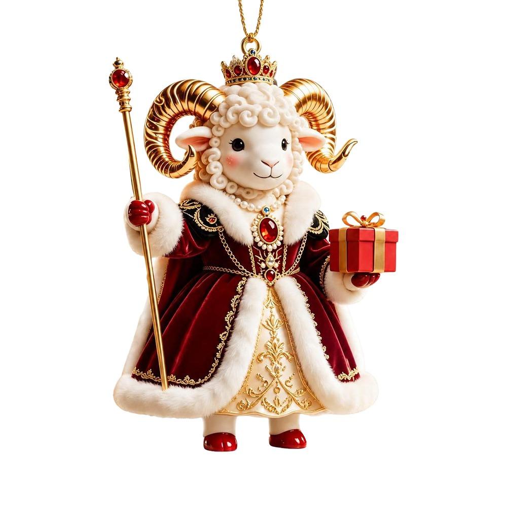 2D Flat Goat Hanging Ornament Shining Animal Hanging Decoration Goat Pendant Festive Occasions