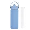 550ml Stainless Steel Insulated Travel Water Bottle With Wide Mouth Carry Strap Sip Lid Outdoor Sports Daily Use