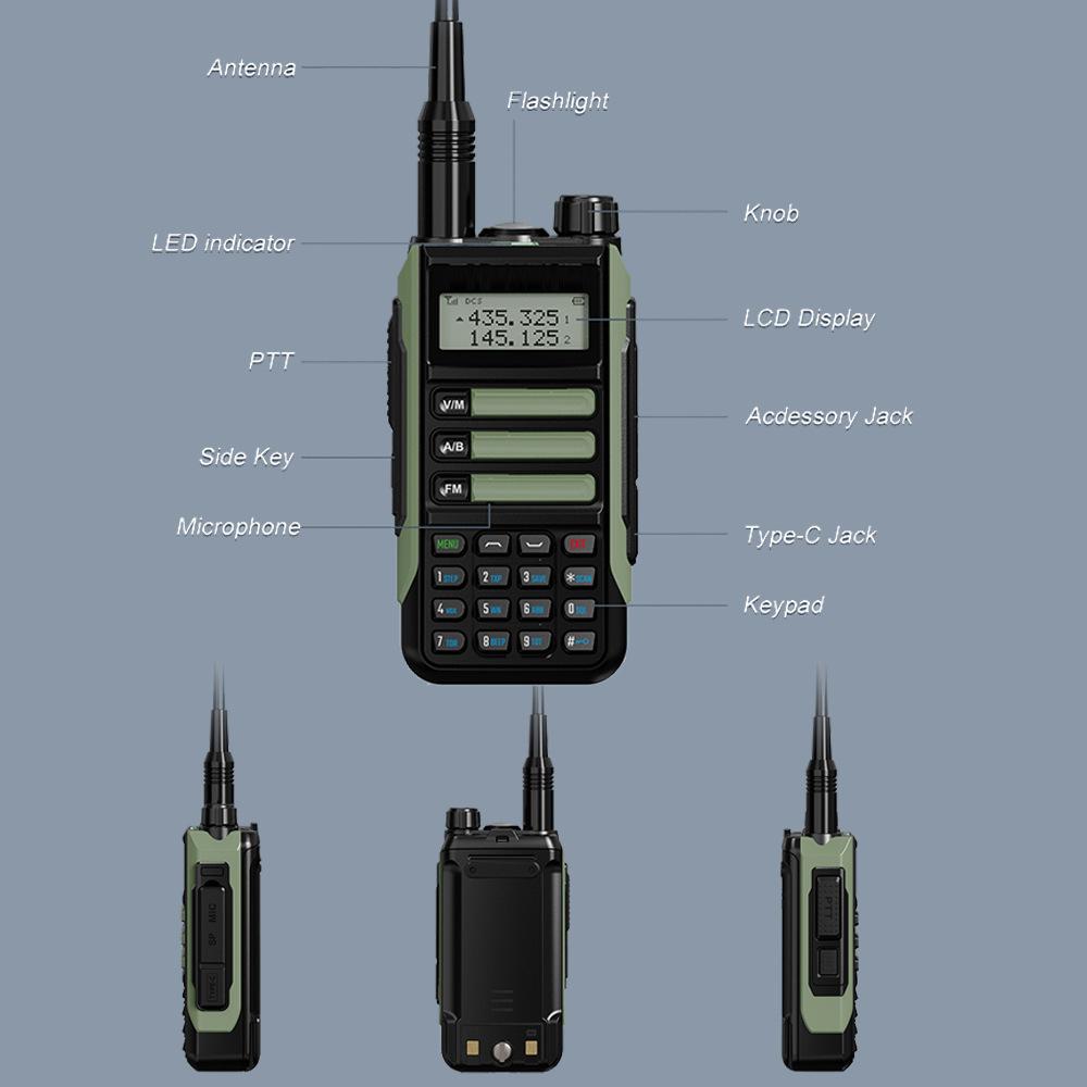 Рация УВ-16(10w) / Аккумулятор емкостью 8800 мАч / Глубокая водонепроницаемость IP68