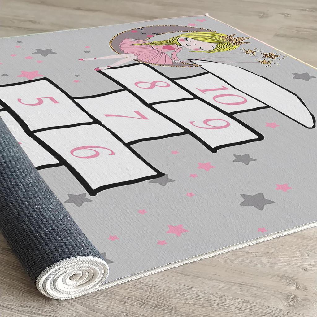 Декоративный нескользящий прямоугольный детский ковер с привидениями в виде кролика