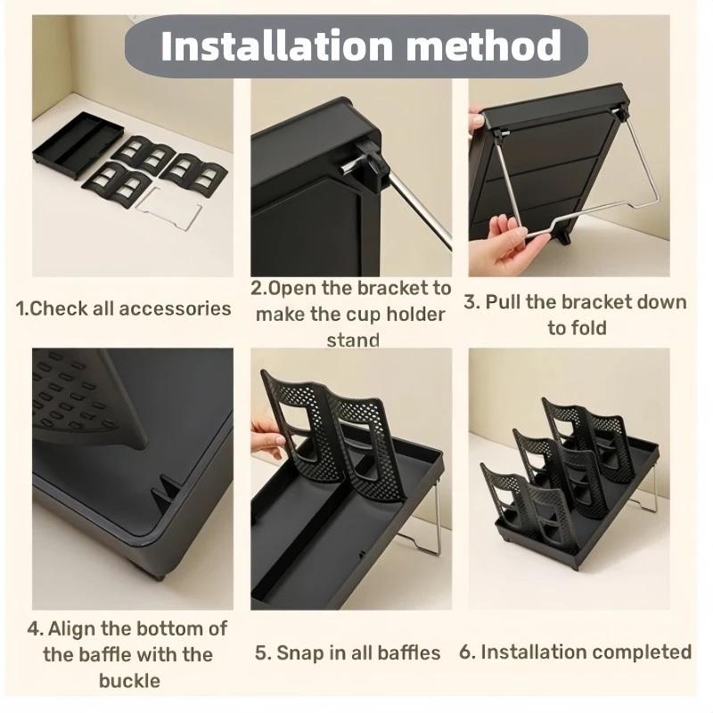 Съемный Многофункциональный Одноразовый Держатель для Бумажных Стаканов Одинарный Двойной Размер Подставка для Хранения Кофейных Чашек Пластиковый Наземный Домашний