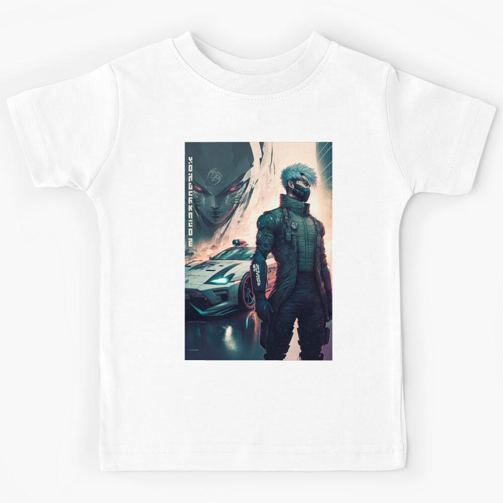 Futuristic Anime-Style Print Kids T-Shirt