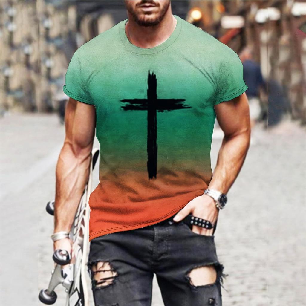 Men's  T-shirt T-shirts Graphic Text Pool3D Printing Street Casual Short Sleeve Printed Clothing Basic