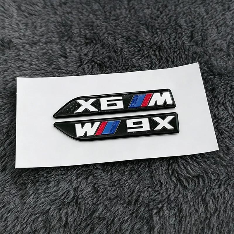 2Pcs 6.8cm for BMW M Power X1 X2 X3 X4 X5 X6 Car Fender Side Badge Emblem Black Sticker Logo Styling Decor Glossy Accessories msjk68