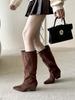 Autumn and winter new pointed thick heel high heel temperament thin French fashion sexy beautiful boots