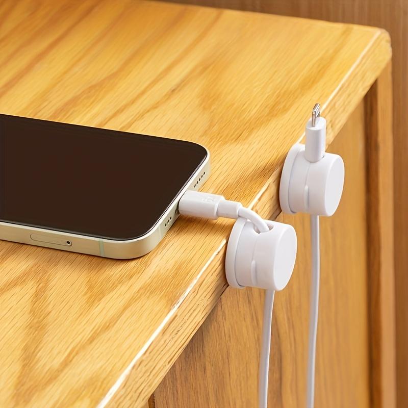 Вращающиеся магнитные органайзеры для кабелей - Регулируемый угол 360°, Настенные прочные пластиковые держатели для шнуров для стола, дома, офиса и рабочего пространства