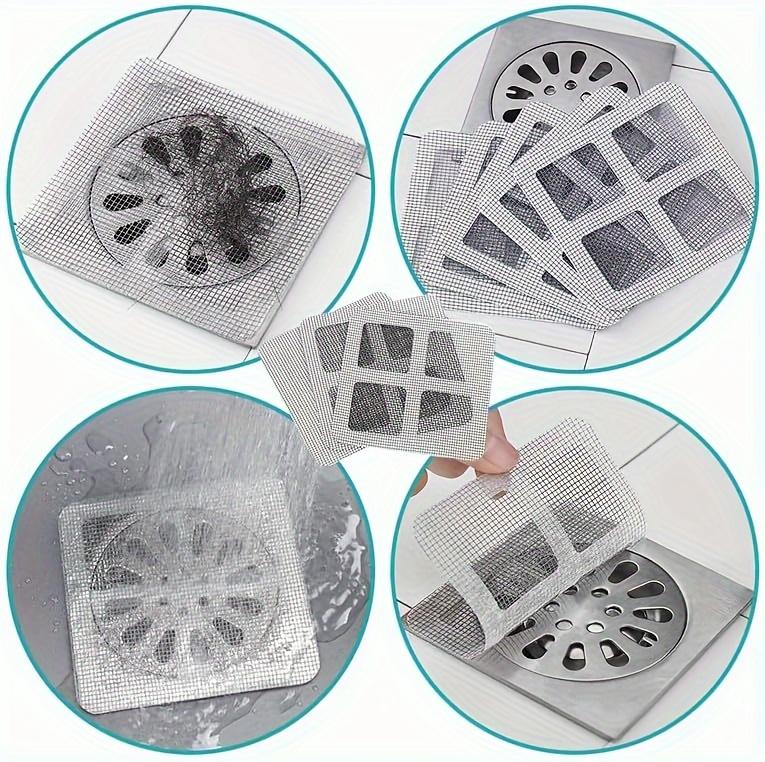 50pcs Premium Disposable Hair Catcher Stickers - Efficient Shower Drain Mesh Filters for Bathroom