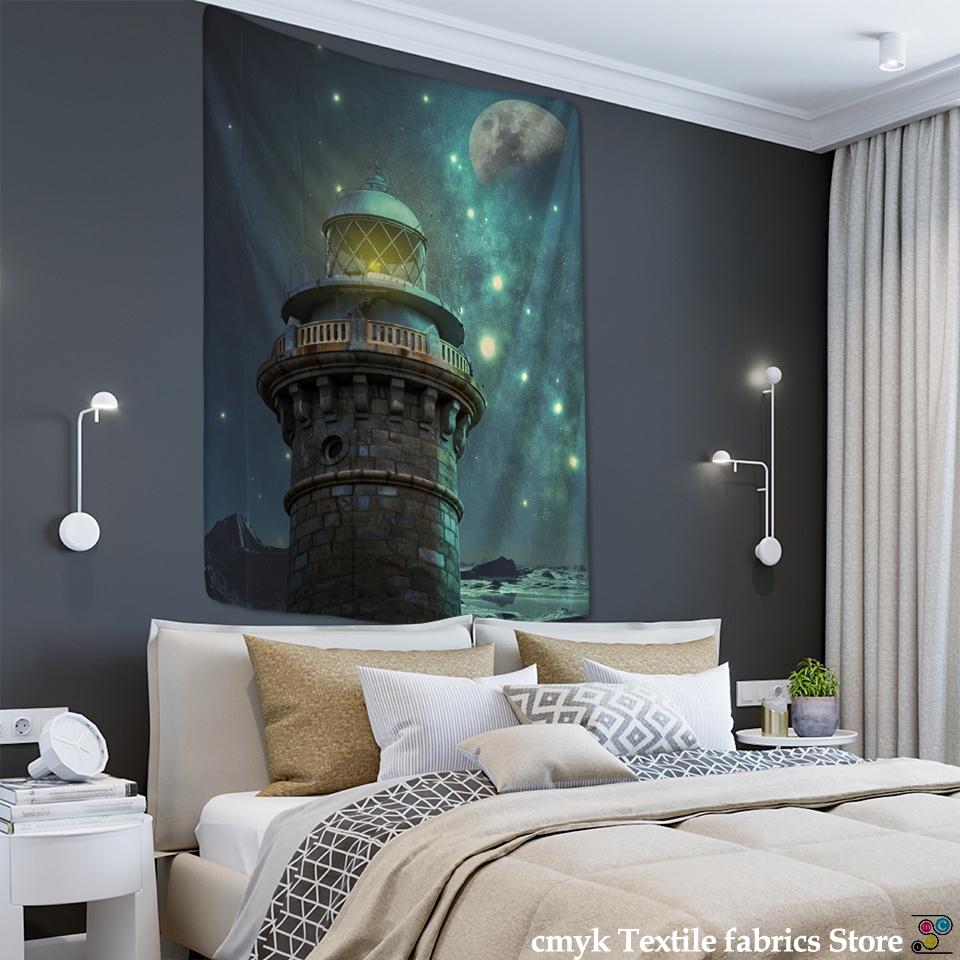 Научная фантастика картина маслом гобелен настенный богемный мультфильм хиппи психоделический ковер художественная комната домашний декор