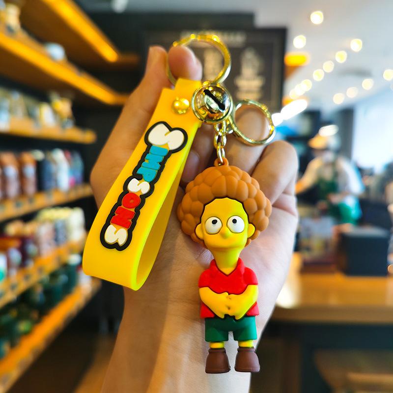 Милый брелок Simpsons Мультяшная фигурка Брелок для сумки пары машины Персонализированные подарки Мода Y2k Кавайи Милые Персонализированные подарки
