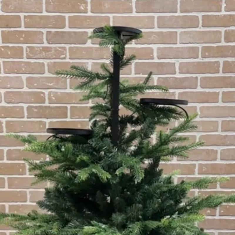 Черная тройная верхушка для елки, подсвечник для елки, рождественская верхушка для канделябра, подсвечник для 3 ярусов