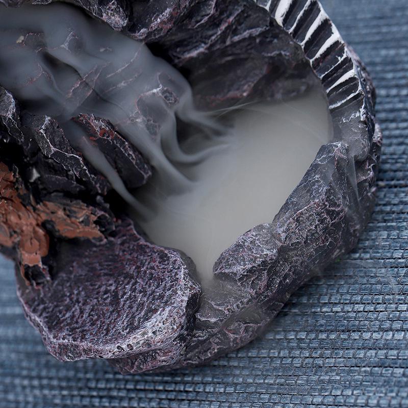 Большая обратная аромалампа из смолы с дизайном гор для декора интерьера дома