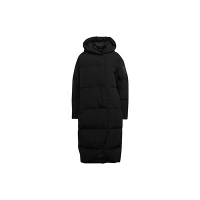 W Big Baffle C Solid Logo Hooded Loose Mid-Line Puffer Jacket Women Upperwear Black HN9937