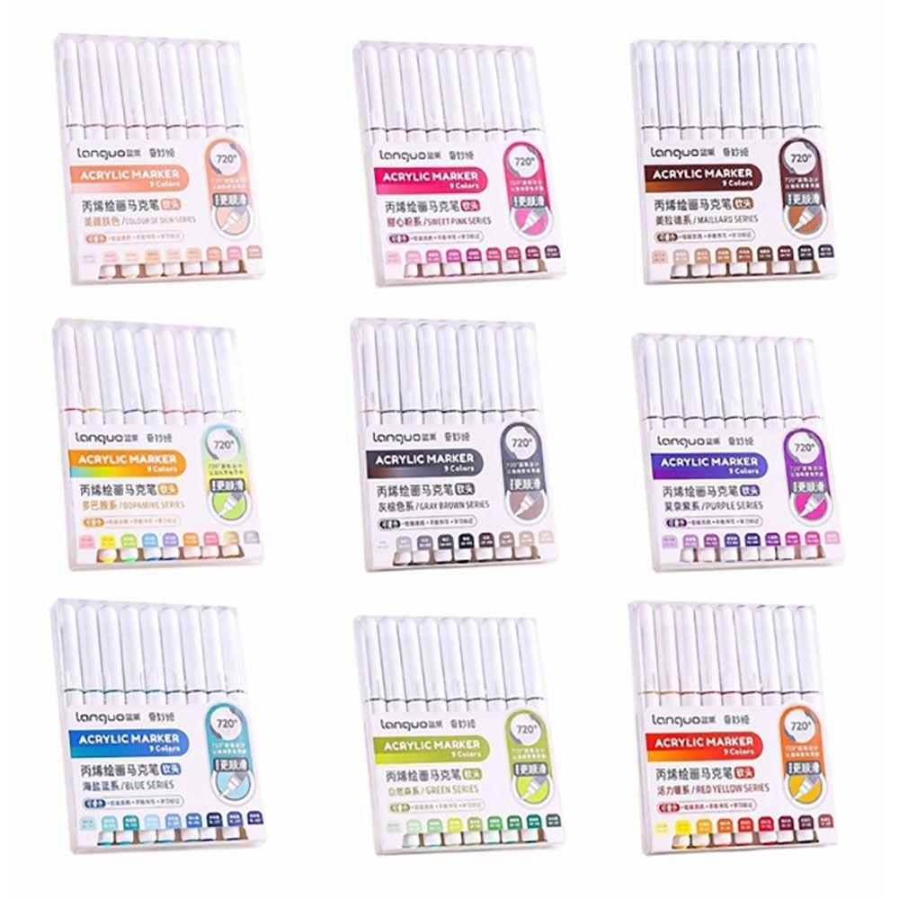 Straight Liquid Acrylic Pen Stackable Color Art Felt Pens Professional Marker Pen