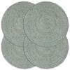 Placemats - VIDAXL - 4 Pcs - Olive Green - 38 Cm - Natural Jute