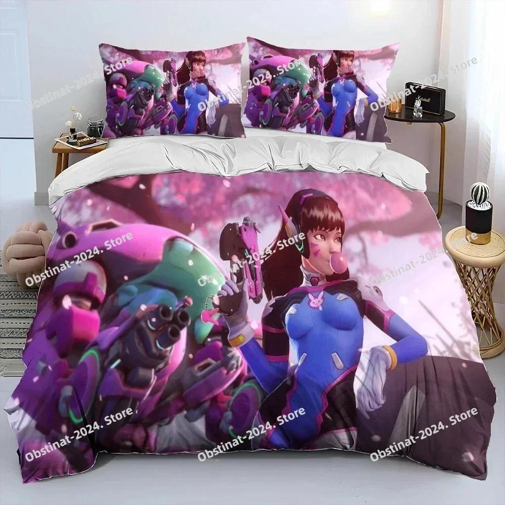 3D Печать OW Игра Overwatch DVA Комплект постельного белья Пододеяльник Постельный комплект Чехол на одеяло Наволочка Одеяло king Queen Размер Мальчики Взрослые