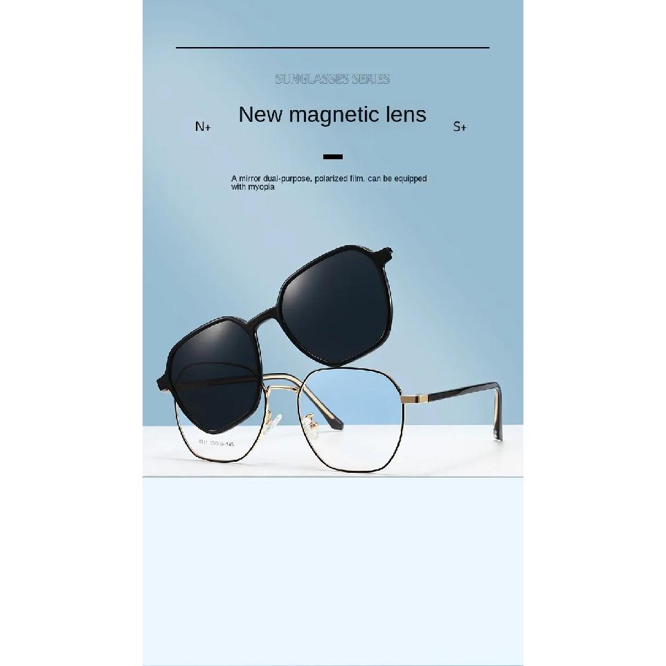 Magnetic High Appearance Level All-Match Myopia Glasses Frame Polarized Sunglasses Car Clip Type Dazzling Sunglasses