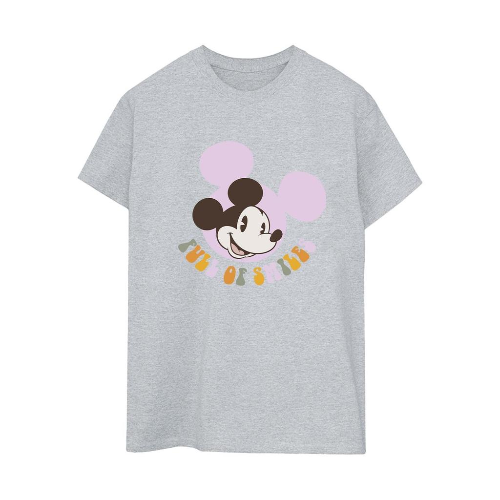 Disney Womens/Ladies Mickey Mouse Full Of Smiles Cotton Boyfriend T-Shirt