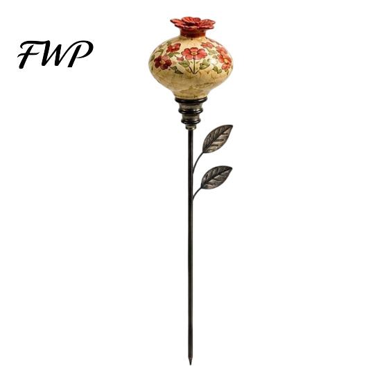 Rustic Floral Nectar Feeder Hummingbird Garden Stake, Vintage Resin Flower Decorative Feeder, Wild Style Bird for Yard Backyard Hummingbirds Artistic