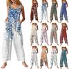Women's Fashion Flannel Printed Casual Vintage Sleeveless Button Jumpsuit